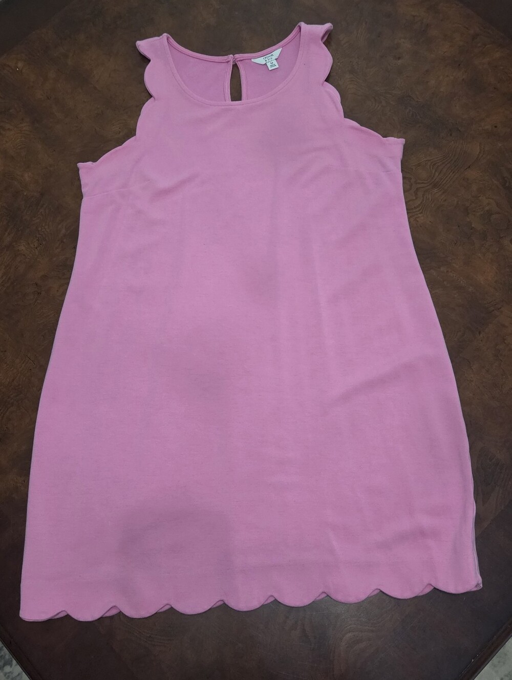 Pink Scallop-Edge Womens Dress, M